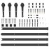 Kit de herrajes para puertas correderas acero negro 305