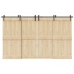 Kit de herrajes para puertas correderas acero negro 366 cm