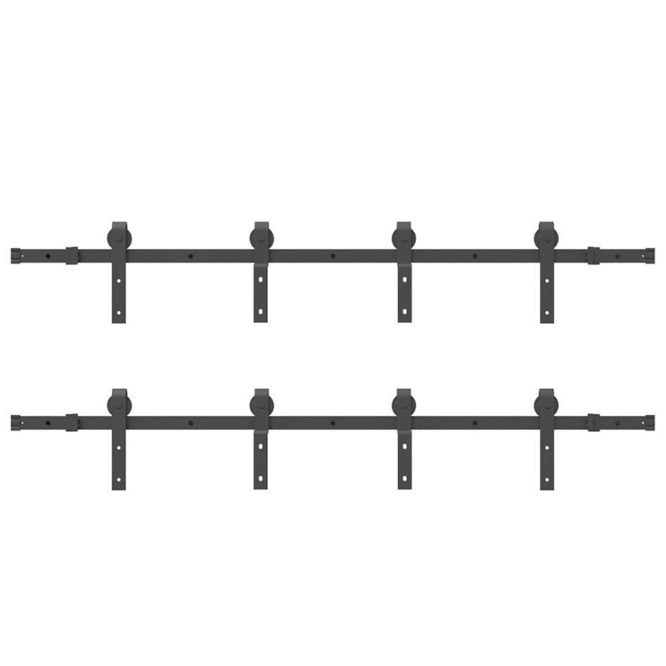 Kit de herrajes para puertas correderas acero negro 366