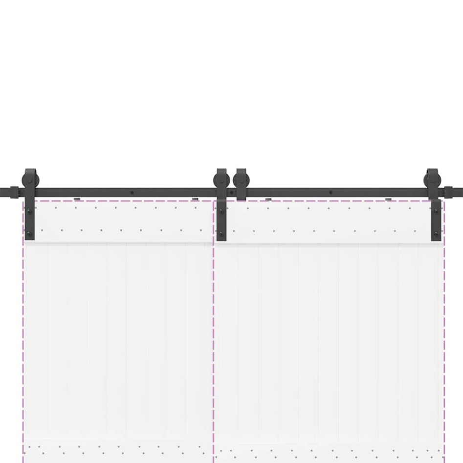 Kit de herrajes para puertas correderas acero negro 366