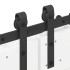 Kit de herrajes para puertas correderas acero negro 366