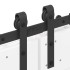 Kit de herrajes para puertas correderas acero negro 366
