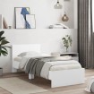 Cama con cabecero madera de ingeniería blanca 90x190 cm