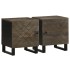Mesitas de noche 2 uds madera maciza de mango negro 40x33x46