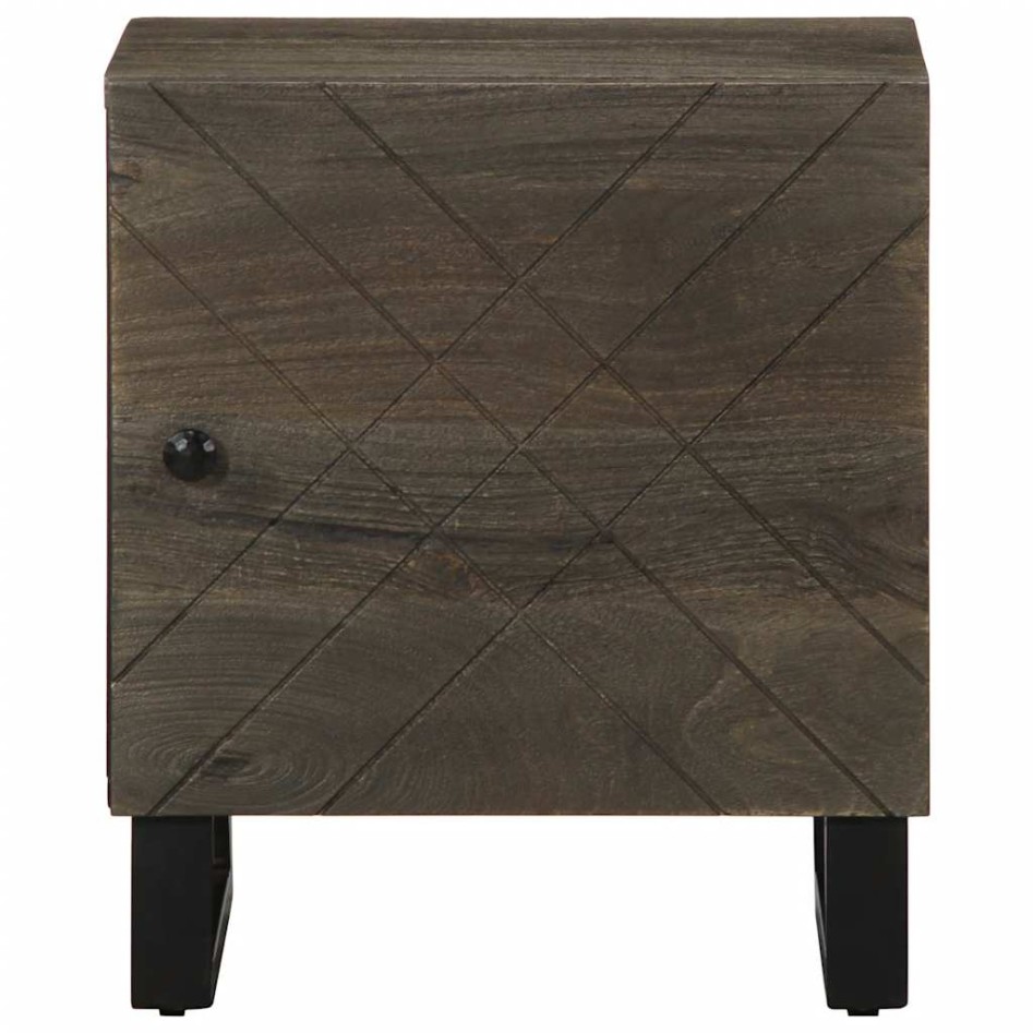 Mesitas de noche 2 uds madera maciza de mango negro 40x33x46