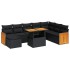 Set sofás jardín y cojines 9 pzas ratán sintético acacia