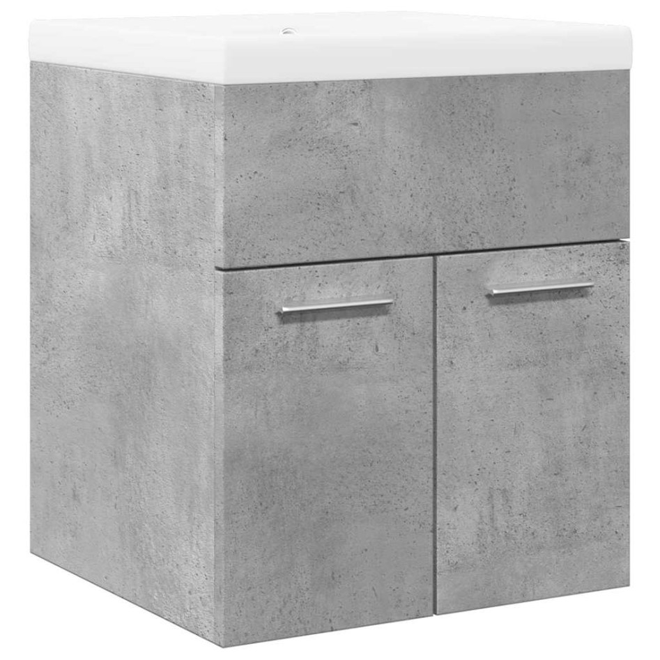 Set muebles de baño 2 piezas madera contrachapada gris