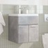 Set muebles de baño 2 piezas madera contrachapada gris