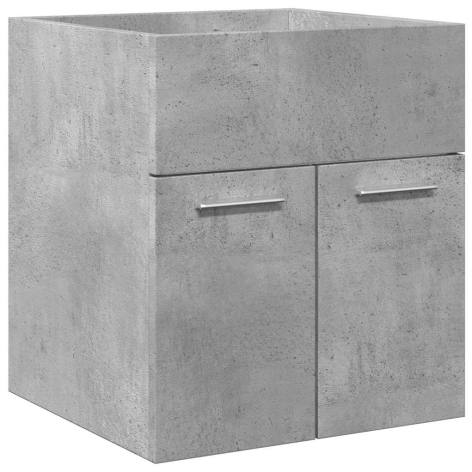 Set muebles de baño 2 piezas madera contrachapada gris