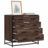 Cómoda de madera contrachapada roble marrón 70x41x70