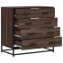 Cómoda de madera contrachapada roble marrón 70x41x70