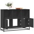Aparador de madera de ingeniería negro 100x35x76