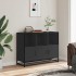 Aparador de madera de ingeniería negro 100x35x76