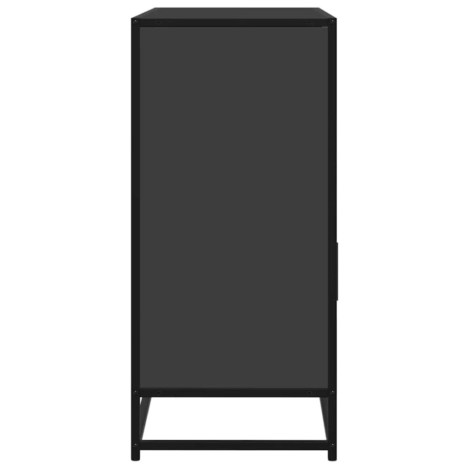 Aparador de madera de ingeniería negro 100x35x76