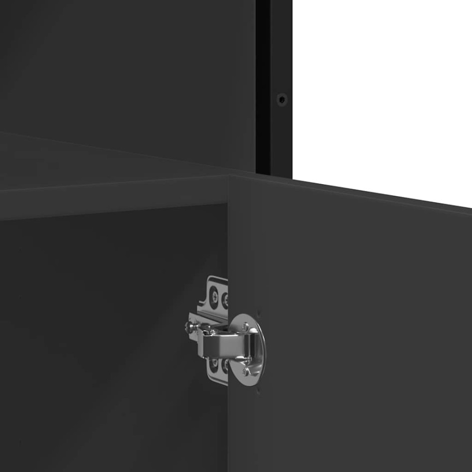 Aparador de madera de ingeniería negro 100x35x76