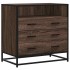 Cómoda de madera contrachapada roble marrón 70x41x70