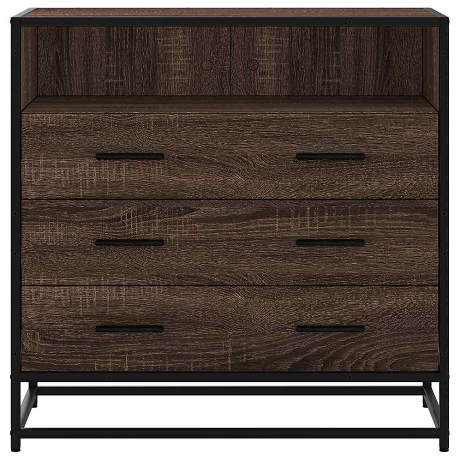 Cómoda de madera contrachapada roble marrón 70x41x70