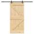 Puerta corredera con herrajes madera maciza de pino 80x210