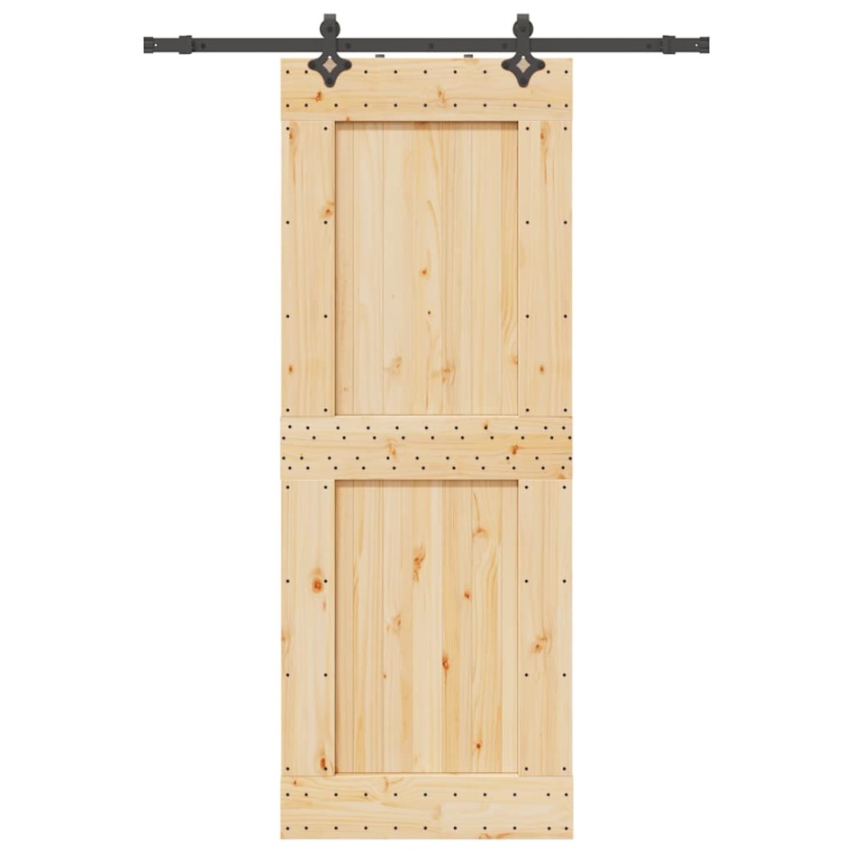 Puerta corredera con herrajes madera maciza de pino 85x210