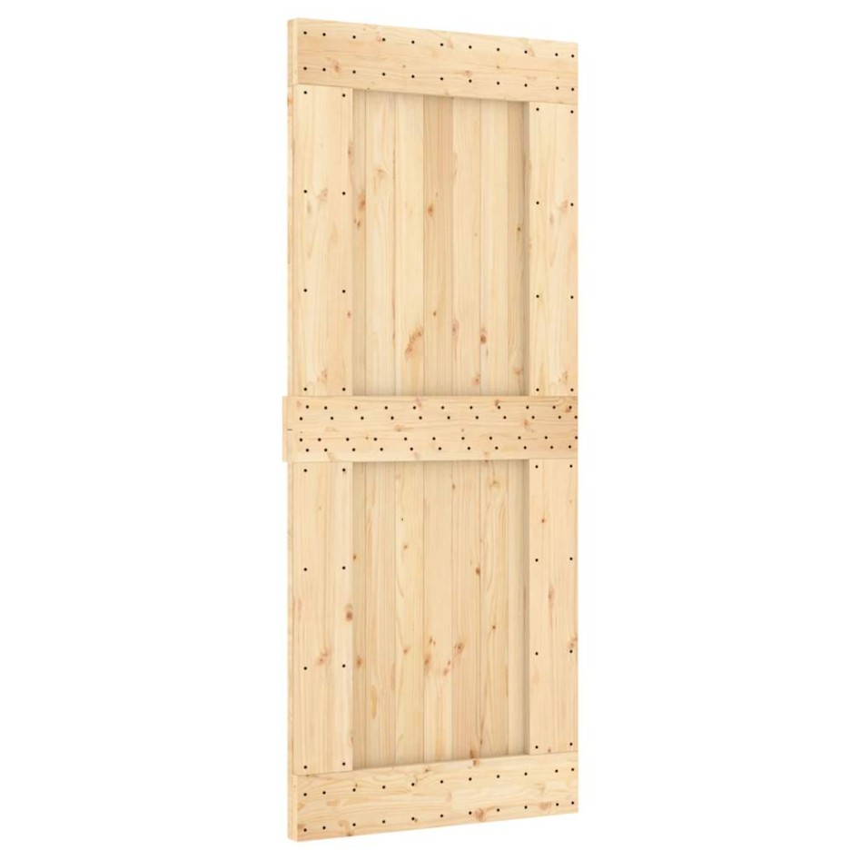 Puerta corredera con herrajes madera maciza de pino 85x210
