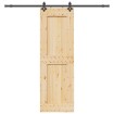 Puerta corredera con herrajes madera maciza de pino 70x210 cm