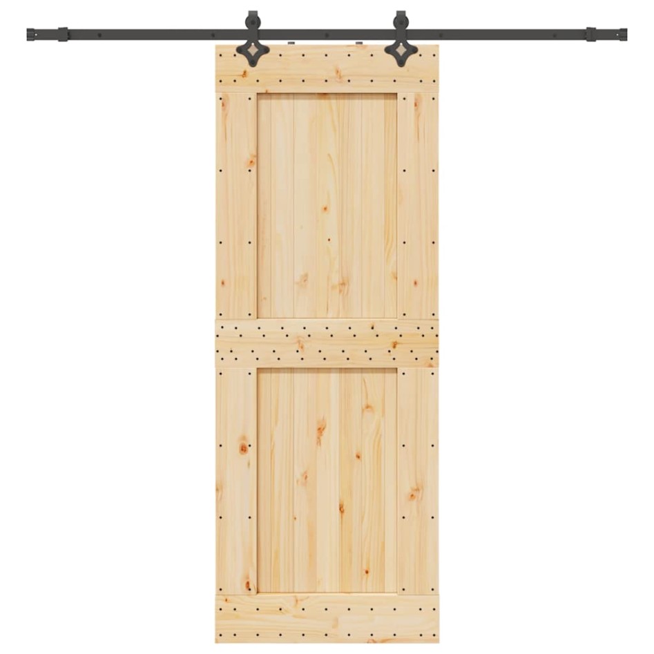 Puerta corredera con herrajes madera maciza de pino 85x210