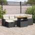 Set sofás jardín y cojines 8 pzas ratán sintético acacia