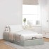 Estructura de cama otomana sin colchón terciopelo gris