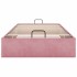 Estructura cama otomana sin colchón terciopelo rosa 100x200
