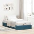 Estructura de cama otomana sin colchón terciopelo azul