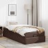 Estructura cama otomana colchón cuero sintético