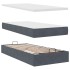 Estructura cama otomana colchón terciopelo gris