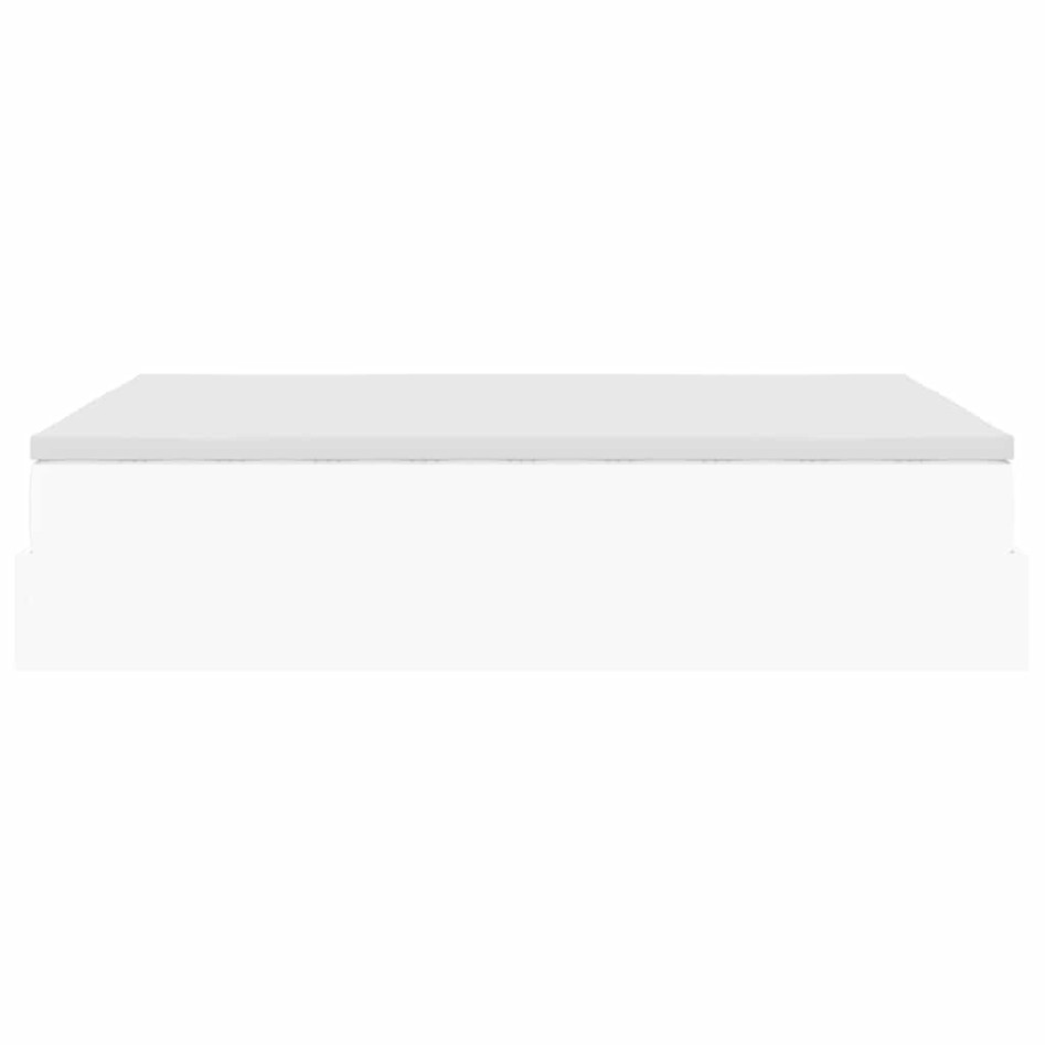 Estructura cama otomana colchón cuero sintético