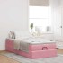 Estructura de cama otomana colchón terciopelo rosa