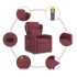 Sillón de masaje reclinable de tela color vino