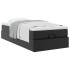 Estructura cama otomana colchón cuero sintético negro 90x200