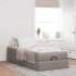 Estructura de cama otomana colchón tela gris pardo