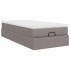 Estructura de cama otomana colchón tela gris pardo