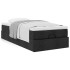 Estructura cama otomana colchón tela negro 90x200