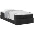 Estructura cama otomana colchón tela negro 90x200
