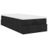 Estructura cama otomana colchón tela negro 90x200