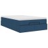 Estructura de cama otomana con colchón tela azul