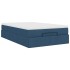 Estructura de cama otomana con colchón tela azul