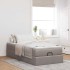 Estructura de cama otomana colchón tela gris pardo
