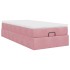 Estructura de cama otomana colchón terciopelo rosa