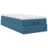 Estructura cama otomana colchón terciopelo azul
