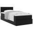 Cama otomana colchón cuero sintético negro