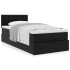 Cama otomana colchón cuero sintético negro 90x200