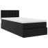 Cama otomana colchón cuero sintético negro 90x200