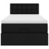 Cama otomana colchón cuero sintético negro 90x200